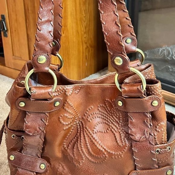 Vintage Kooba Tooled Leather Handbag - Picture 3 of 11